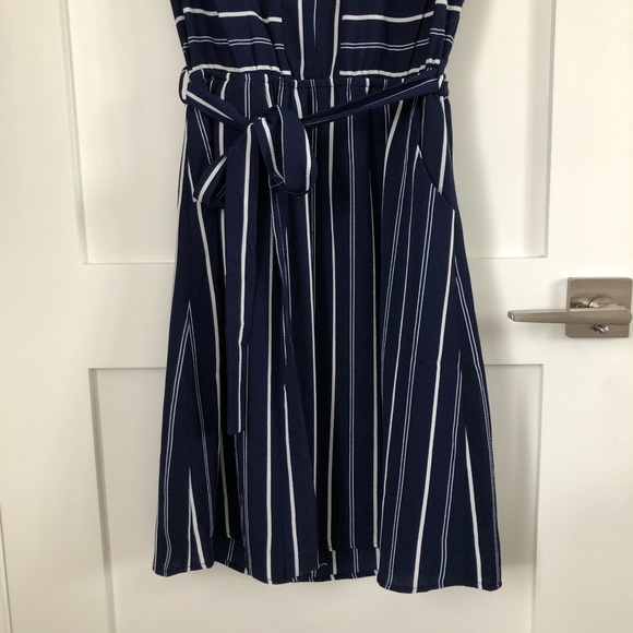 Navy Striped Mini Dress - Picture 3 of 3